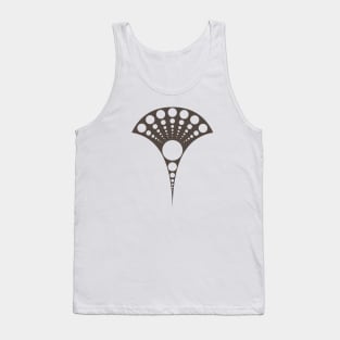 brown and lime art deco inspired fan pattern Tank Top